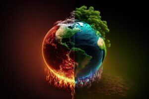 earth-climate-change-abstract-concept-illustration-generative-ai-photo